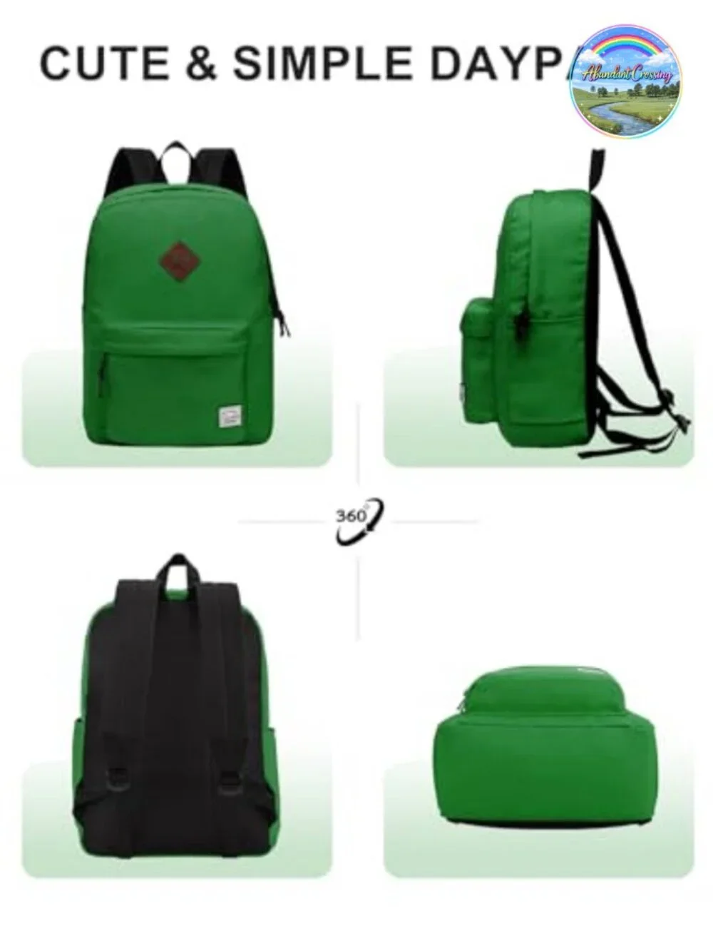 Lightweight Water Resistant Daypack Backpack for School Travel Hiking